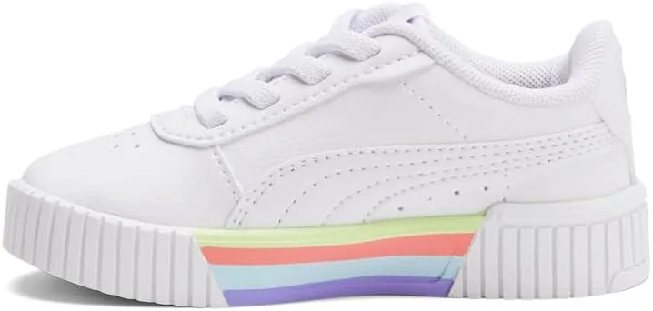 PUMA Toddler Girls Carina 2.0 Stripes Ac Slip On Sneakers Shoes Casual - White