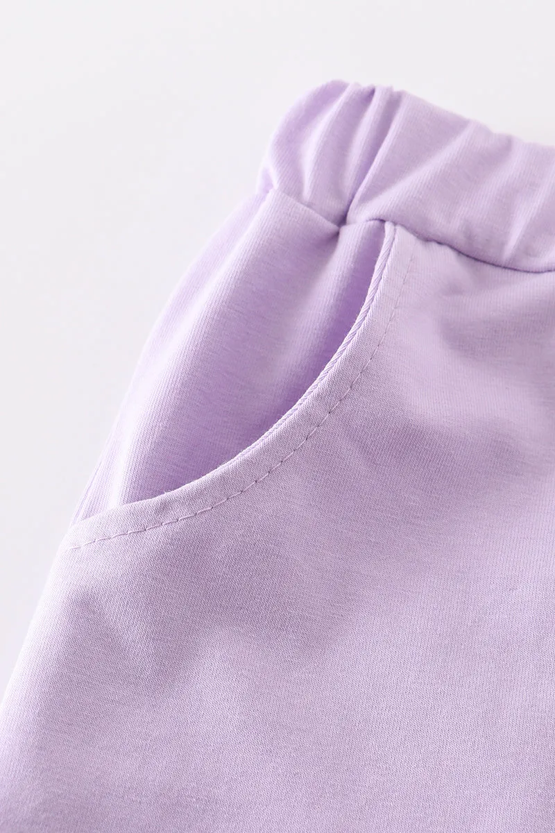 Purple basic ruffle shorts