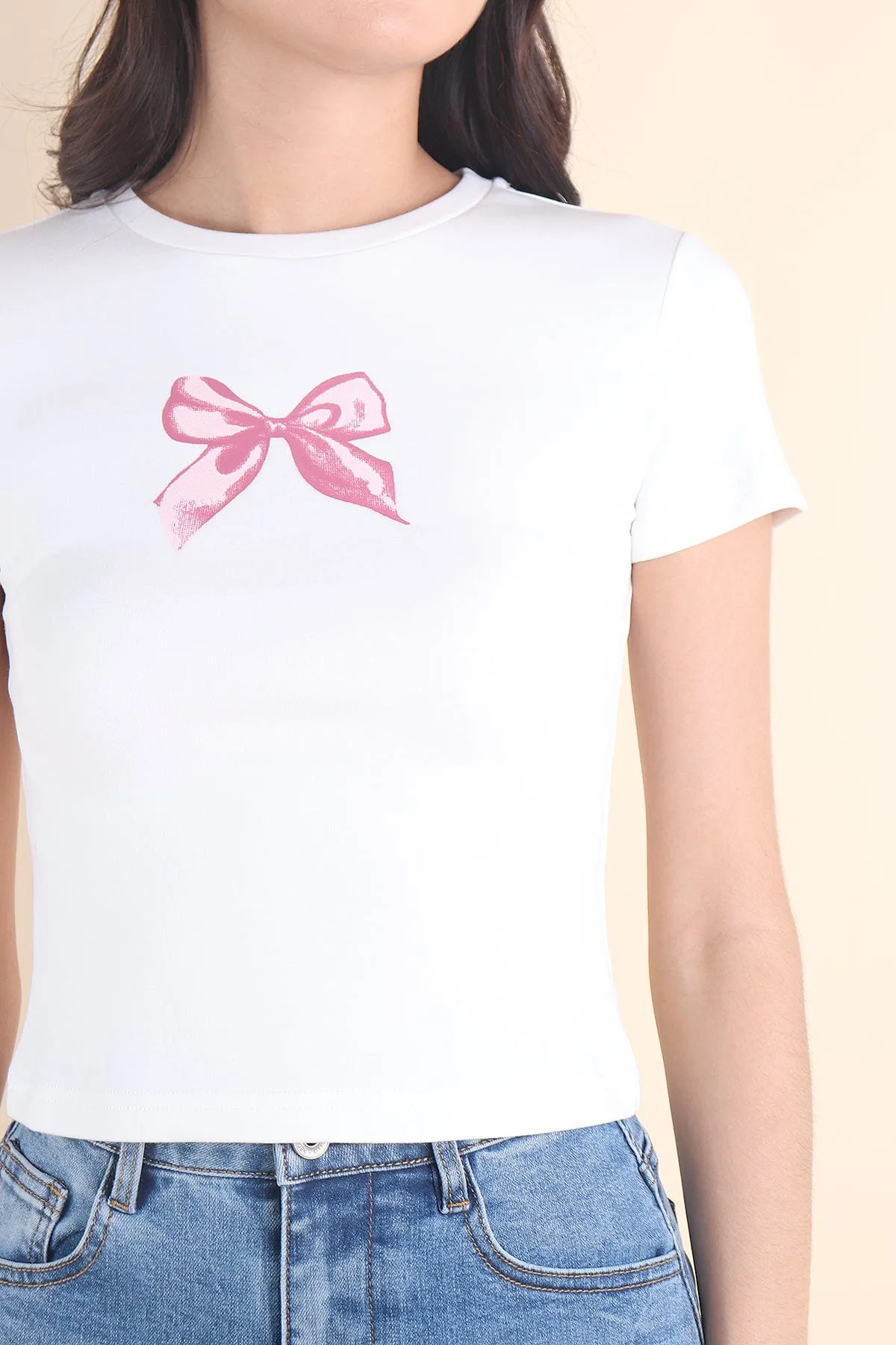RESTOCKED** BON BON RIBBON TEE IN PINK