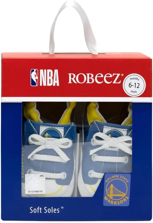 Robeez Baby Boys and Girls NBA Basketball Team Soft Soles Slip-Resistant Crib Shoes Slippers for Infant and Toddler, 0-24 Months