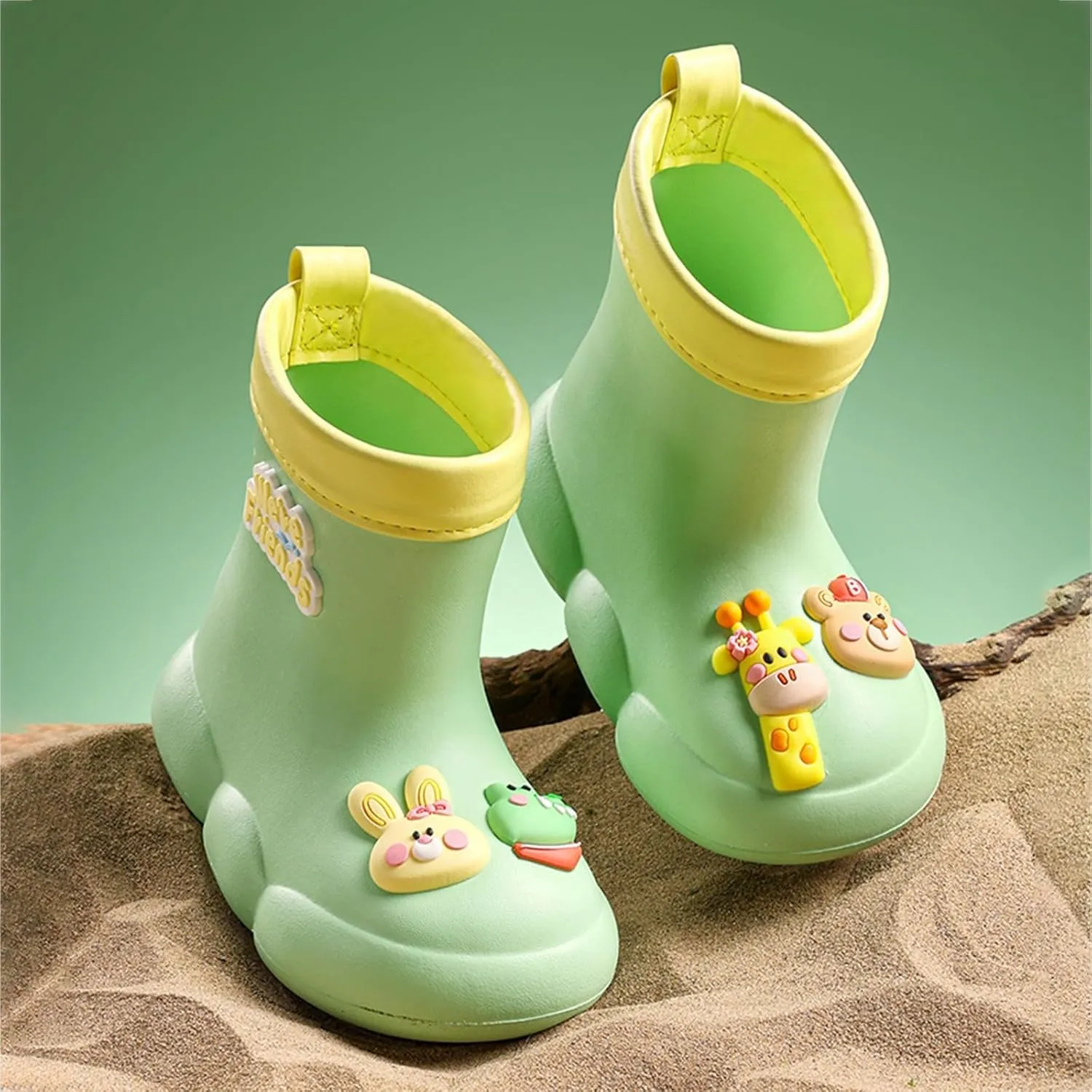 Roller Rain Boots For Toddler Baby Girls artoon Bear aterproof Booties Mid Length Non Slip Spring Fashion Shoes Cute