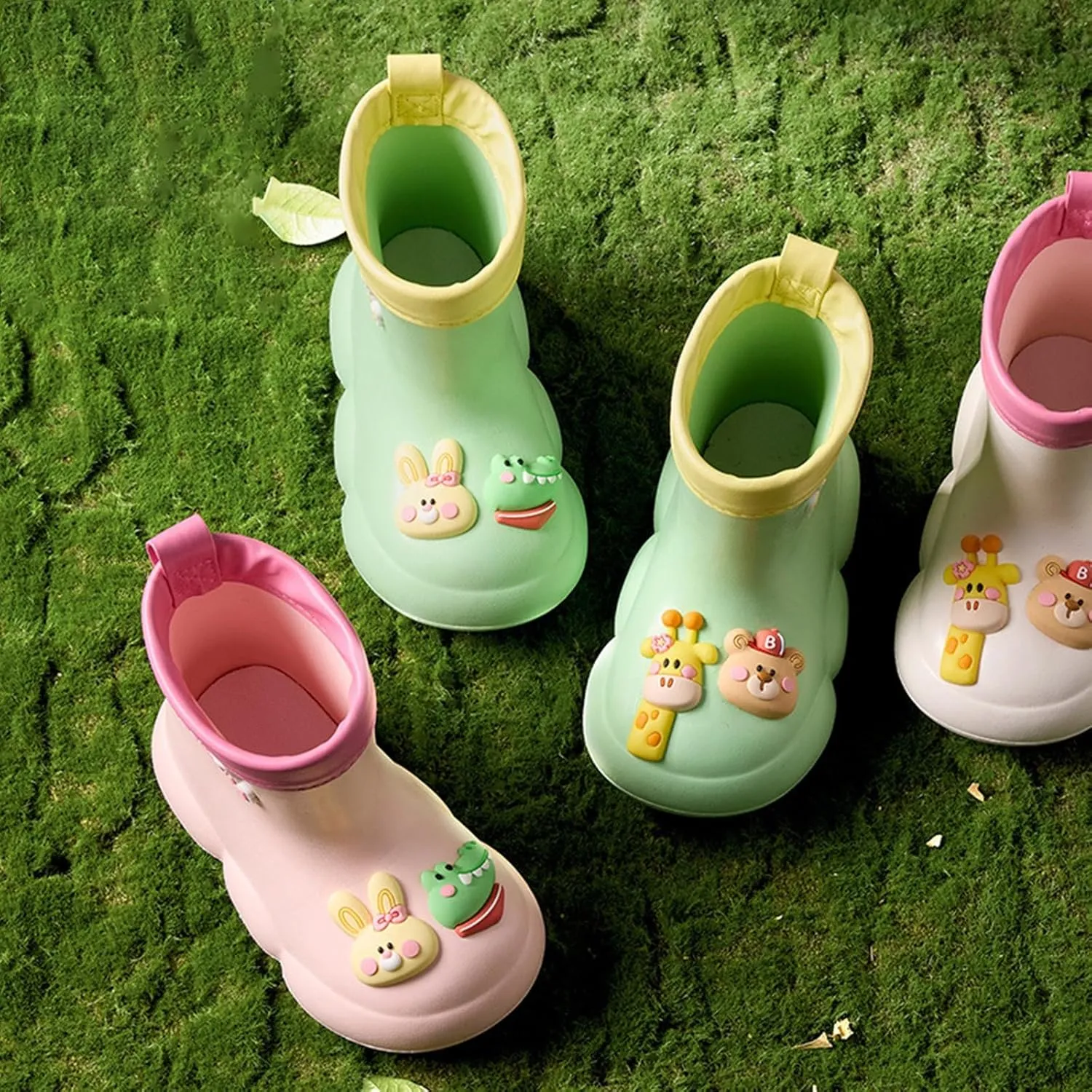 Roller Rain Boots For Toddler Baby Girls artoon Bear aterproof Booties Mid Length Non Slip Spring Fashion Shoes Cute