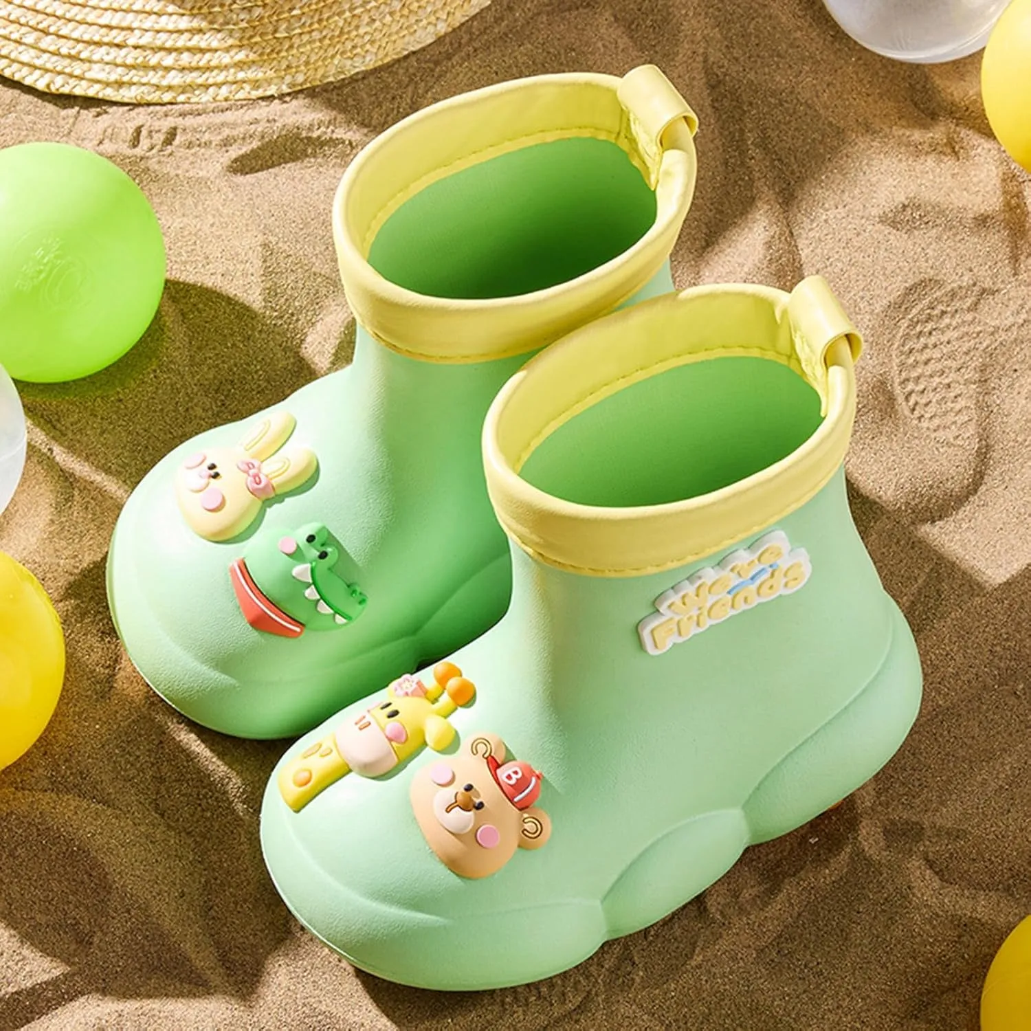 Roller Rain Boots For Toddler Baby Girls artoon Bear aterproof Booties Mid Length Non Slip Spring Fashion Shoes Cute