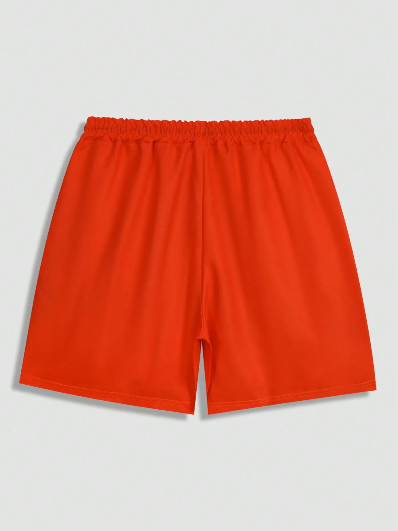 ROMWE Street Life Men's Slogan Printed Style Woven Shorts, Suitable For Spring And Summer