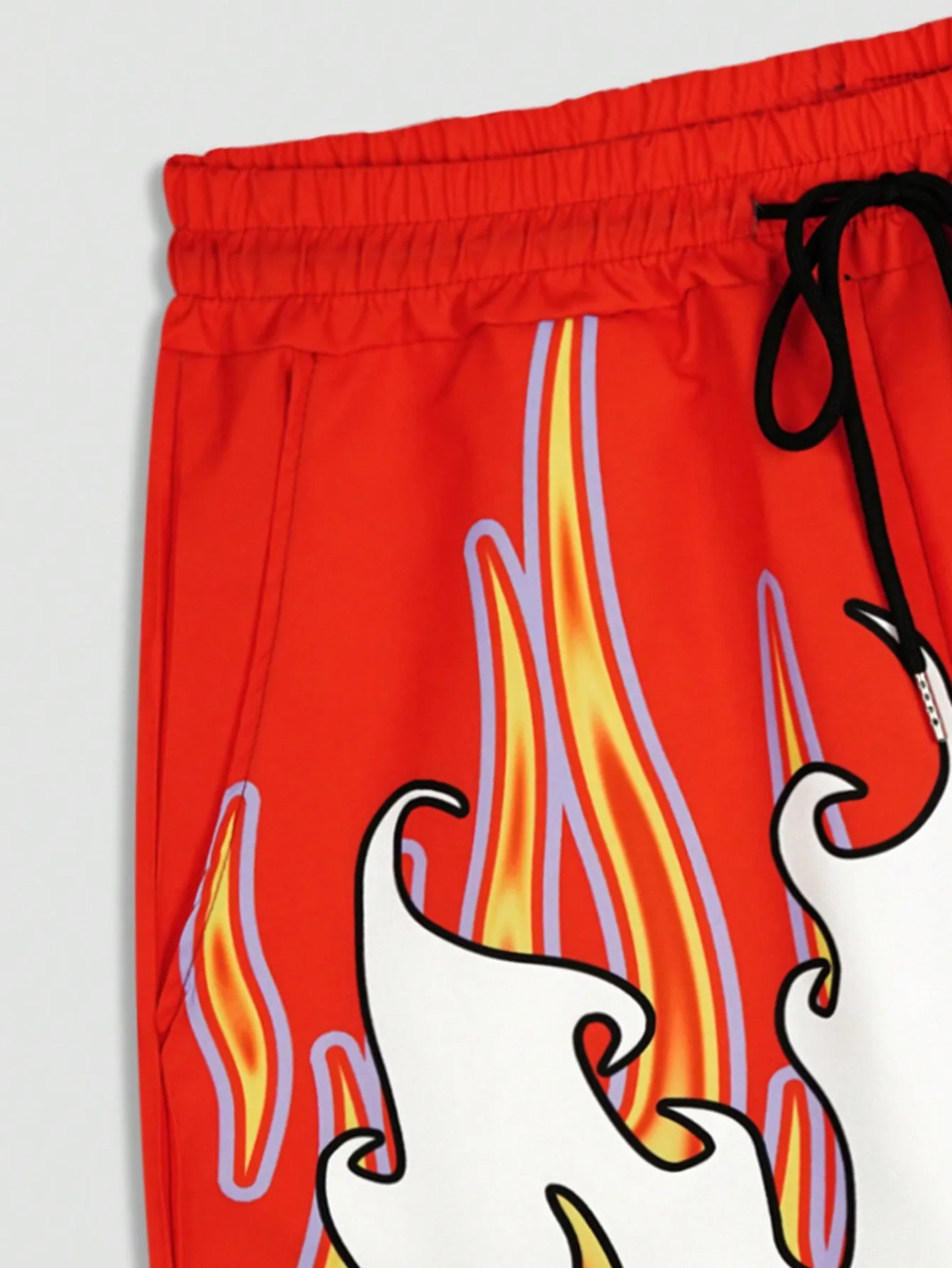 ROMWE Street Life Men's Slogan Printed Style Woven Shorts, Suitable For Spring And Summer