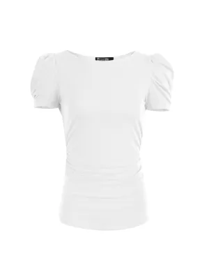 Ruched Puff-Sleeve Top - 7th Avenue