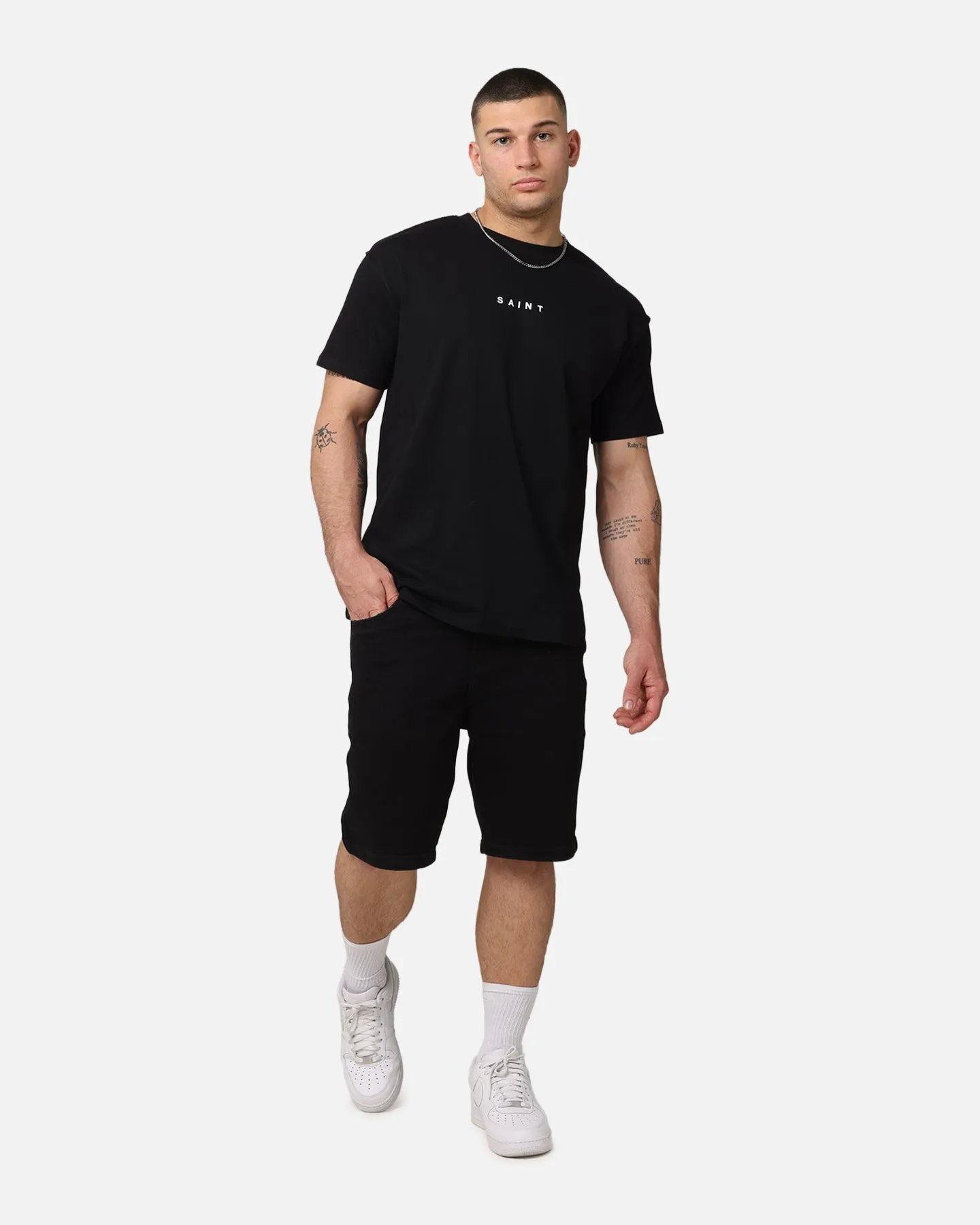 Saint Morta Essential Denim Shorts Washed Black