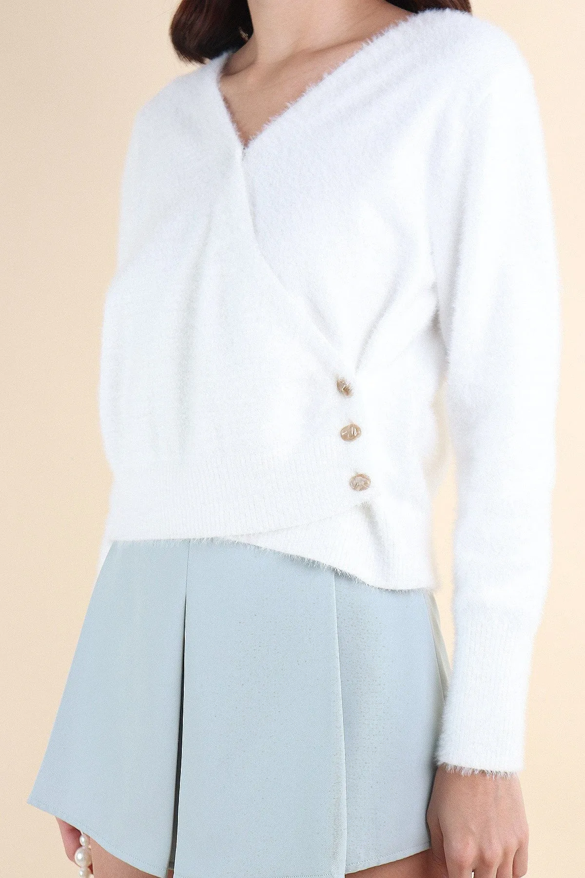 SAVANA KNIT TOP IN CREAM WHITE