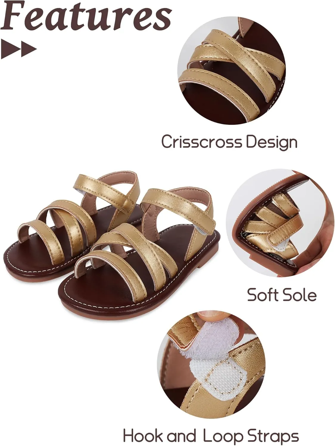 SEAUR Toddler Girl Sandals Size 6-12 Casual Summer Beach Vacation Holiday Open Toe Shoes for Outdoor Playwear