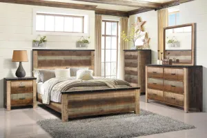 Sembene Bedroom Rustic Antique Multi Color Queen Five Piece Set