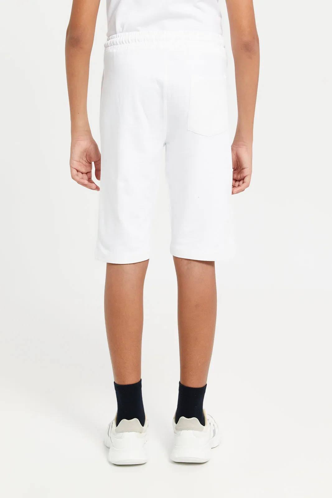 Senior Boys White Loungewear Active Shorts