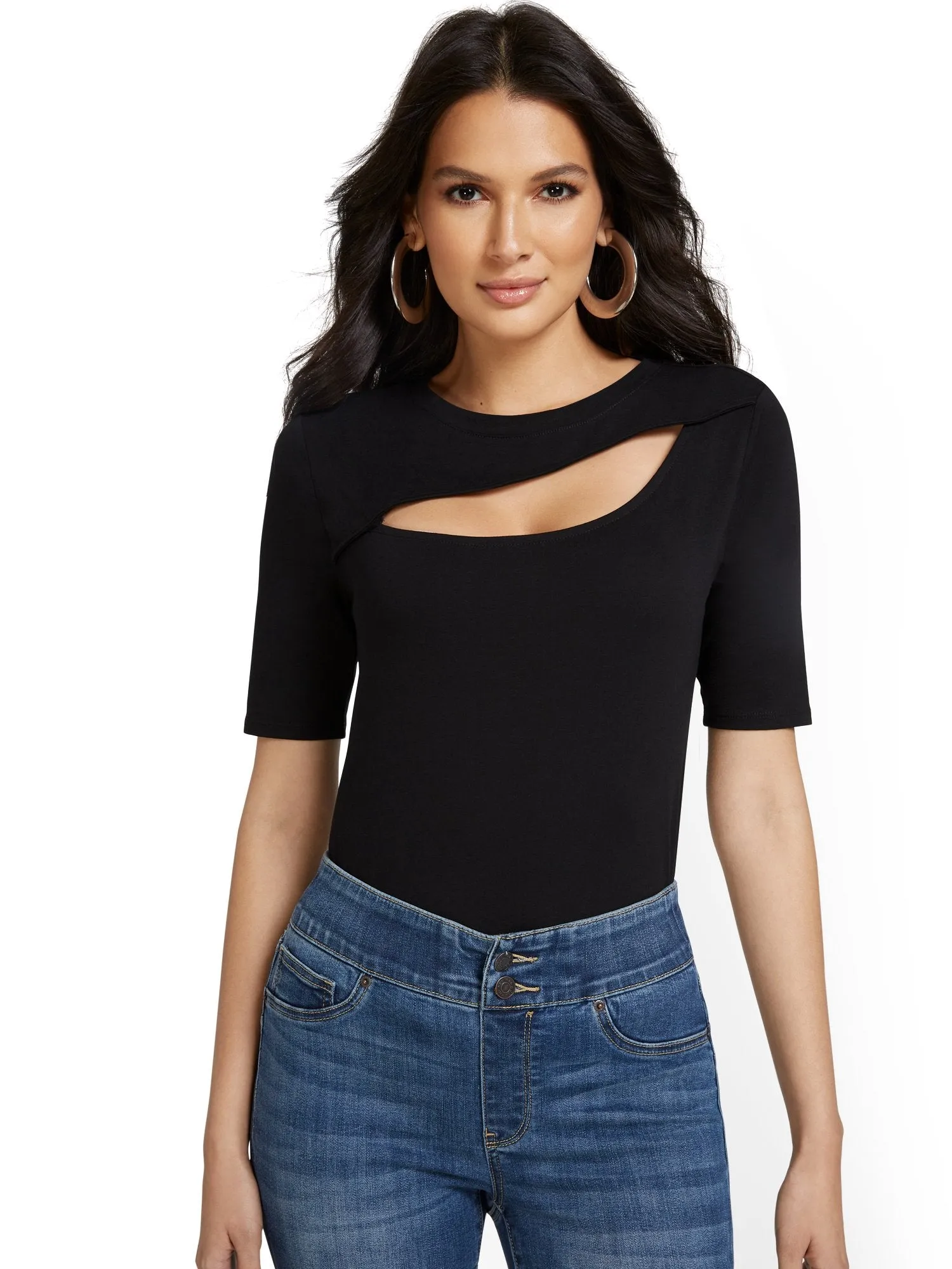 Short Sleeve Cut-Out City Tee