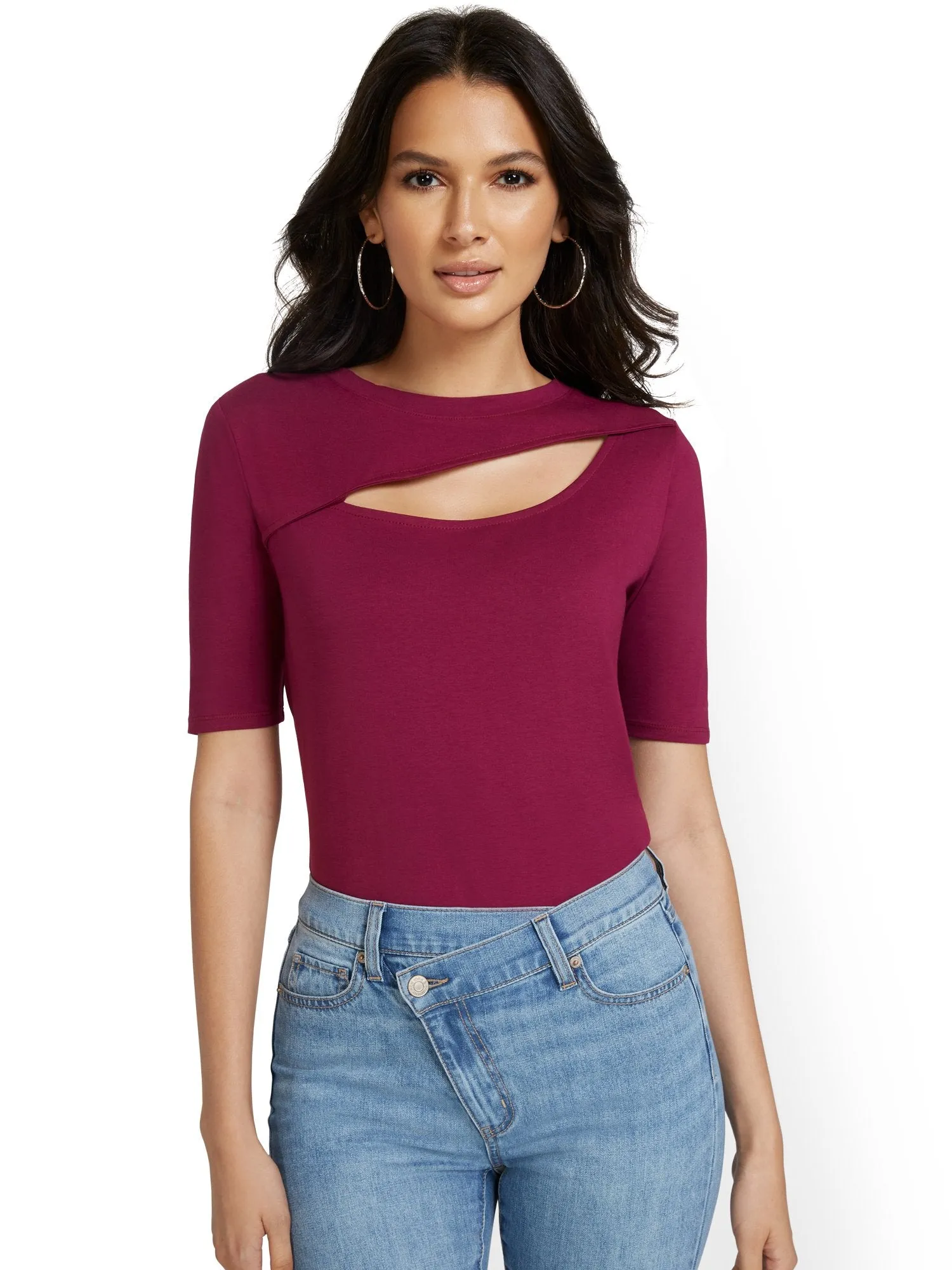 Short Sleeve Cut-Out City Tee