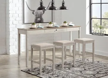 Skempton Counter Height Dining Table and 3 Bar Stools