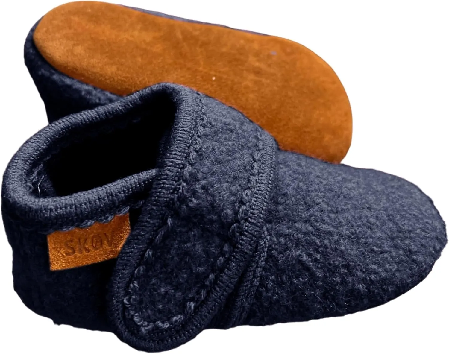 SKOV Wool Booties Slippers for Boys Girls Unisex Toddler Baby Infant Child with Leather Sole
