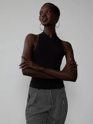 Sleeveless Cross Halter Tank Top