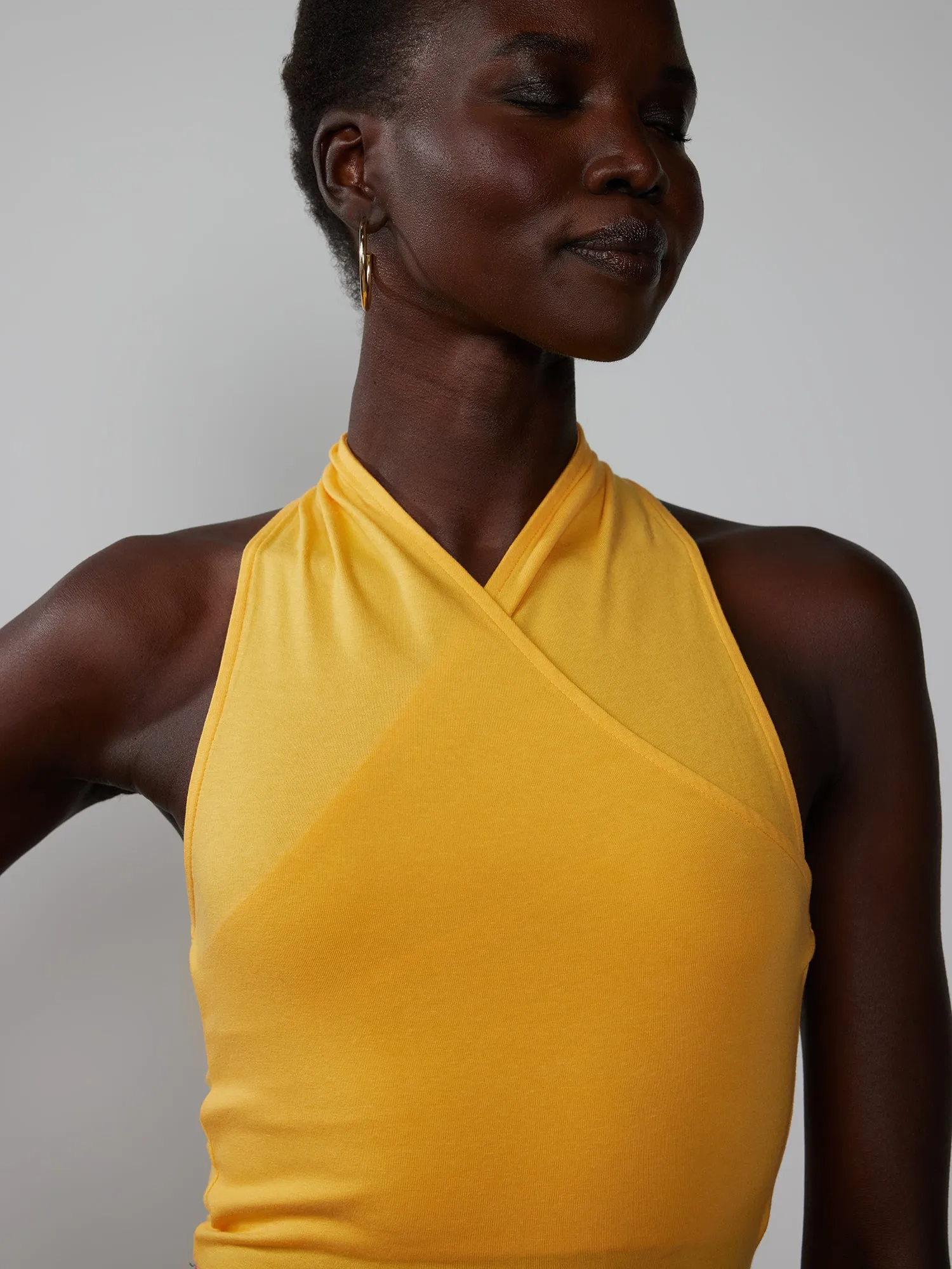 Sleeveless Cross Halter Tank Top