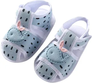 Slides for Babies Toddler Shoes Sandals Flat Bottom Lightweight Breathable Soft Comfortable Hook Loop Cute Animal Pattern