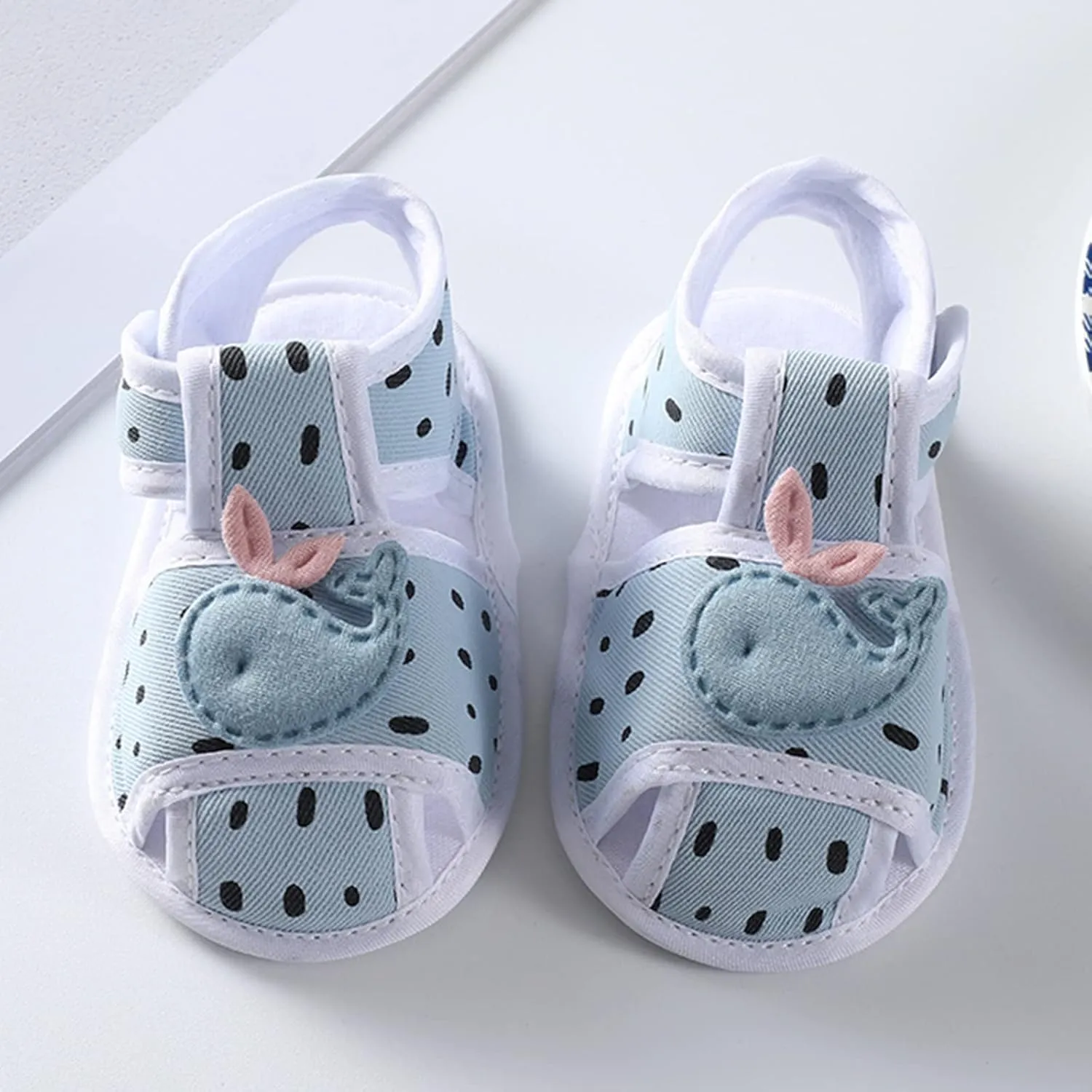 Slides for Babies Toddler Shoes Sandals Flat Bottom Lightweight Breathable Soft Comfortable Hook Loop Cute Animal Pattern