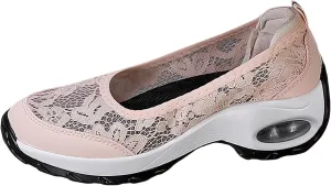 Slip on Walking Shoes Women Non Slip Memory Foam Comfortable Running Shoes Breathable Mesh Sports Workout Tennis Shoes Ladies 2024 Fashion Sneakers