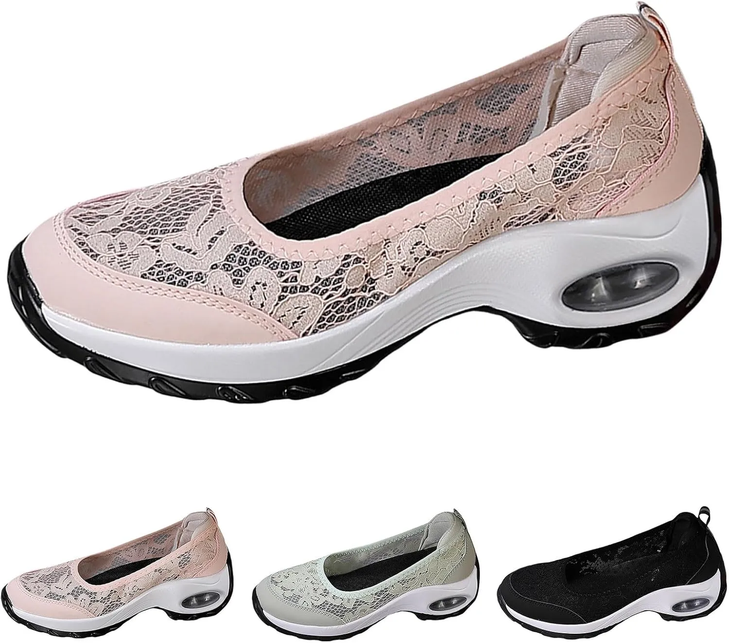 Slip on Walking Shoes Women Non Slip Memory Foam Comfortable Running Shoes Breathable Mesh Sports Workout Tennis Shoes Ladies 2024 Fashion Sneakers