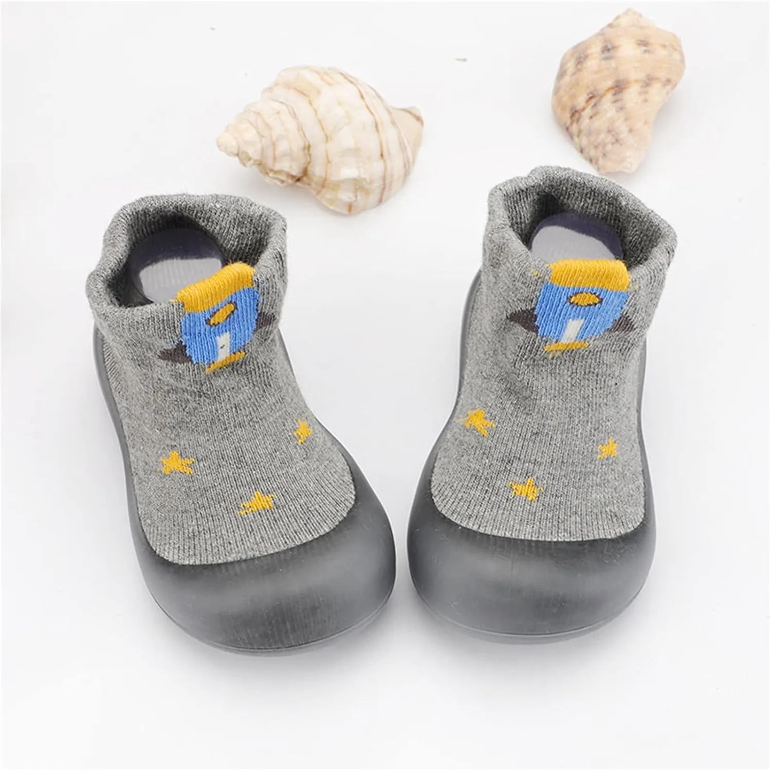 Slippers Infant Cozy Ankle Booties Non-Skid Slipper Shoes with Rubber Sole Soft Running Shoes for Infant Boys Girls