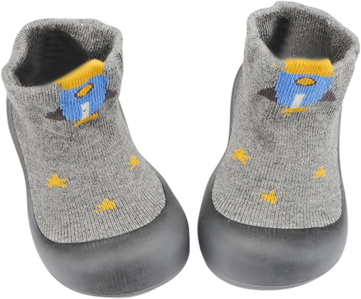 Slippers Infant Cozy Ankle Booties Non-Skid Slipper Shoes with Rubber Sole Soft Running Shoes for Infant Boys Girls