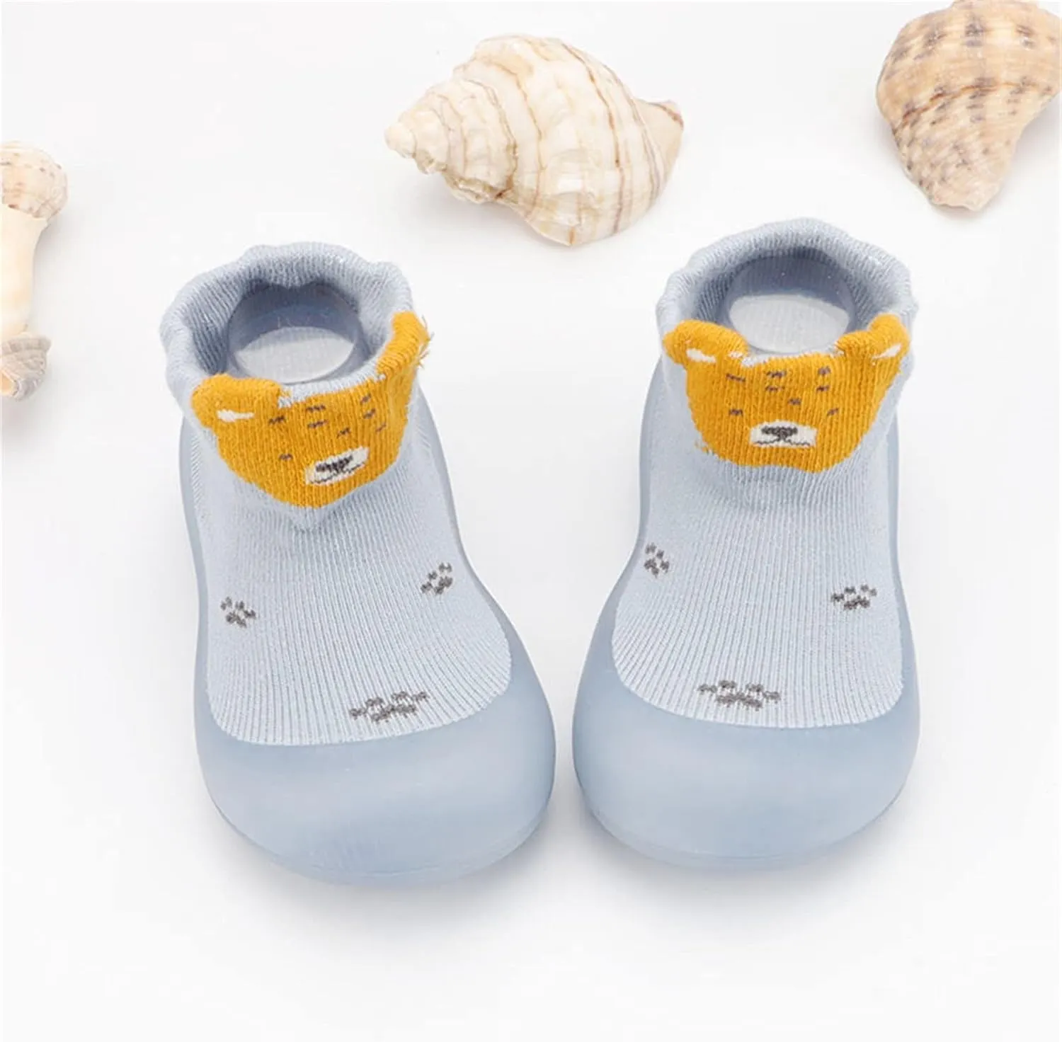 Slippers Infant Cozy Ankle Booties Non-Skid Slipper Shoes with Rubber Sole Soft Running Shoes for Infant Boys Girls