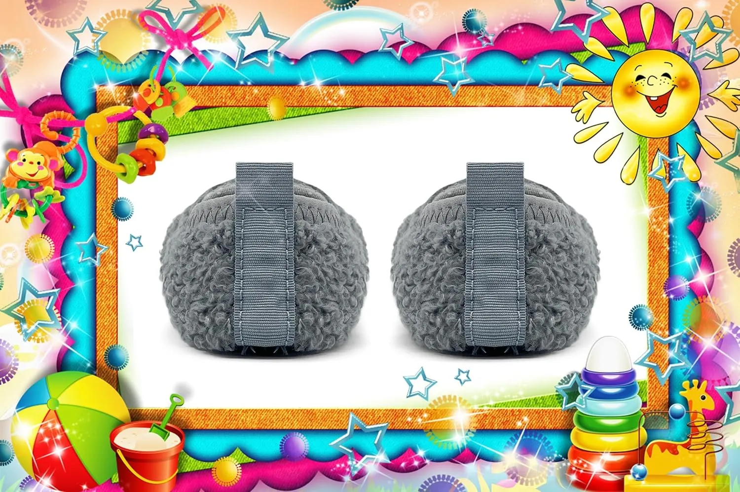 Smile Face Slippers Kids Fuzzy Indoor House Slippers Toddler Home Cozy Socks Cute Face Non-Slip Rubber Sole Warm Shoes Cartoon Soft For Boys Girls