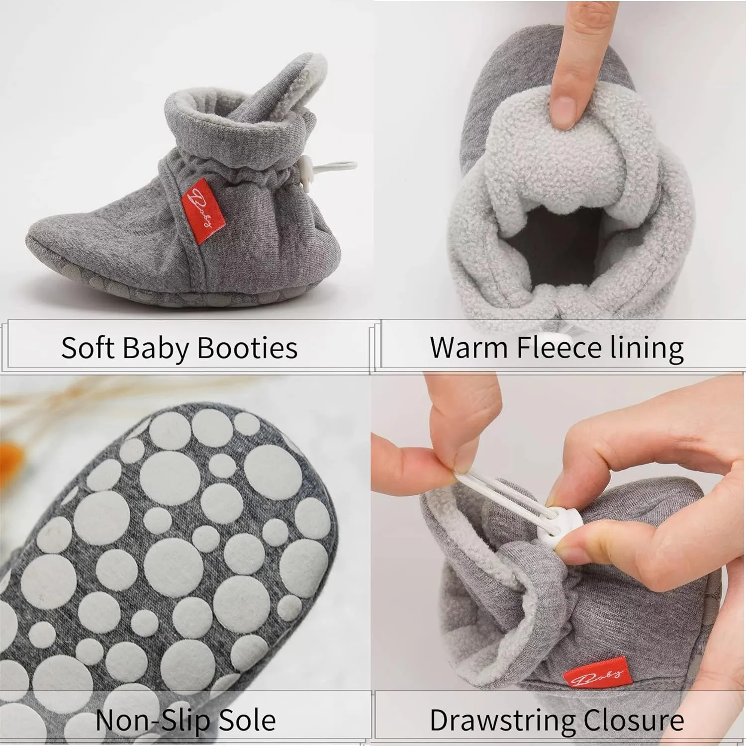 SOFMUO Unisex Baby Girl Boy Slippers Lightweight Non-Slip Indoor Moccasins House Shoes Toddler Booties