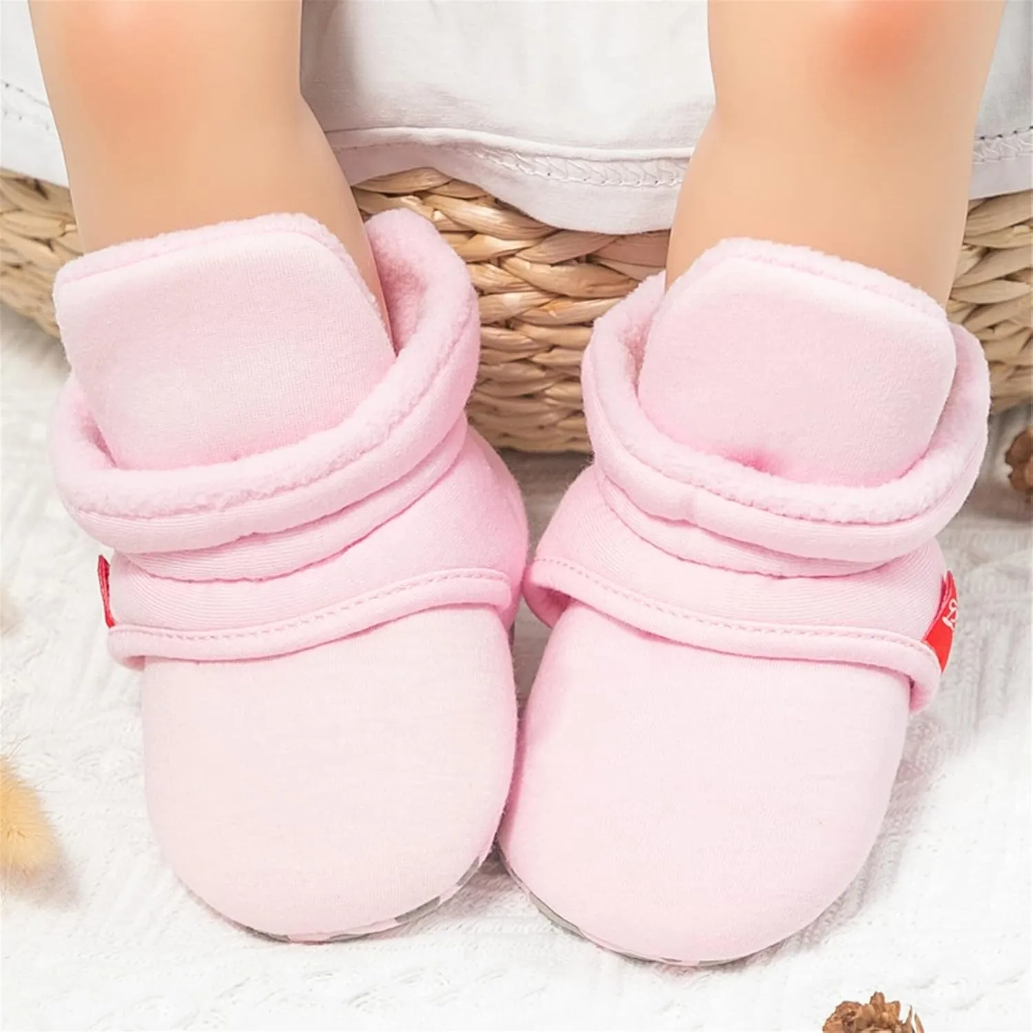 SOFMUO Unisex Baby Girl Boy Slippers Lightweight Non-Slip Indoor Moccasins House Shoes Toddler Booties