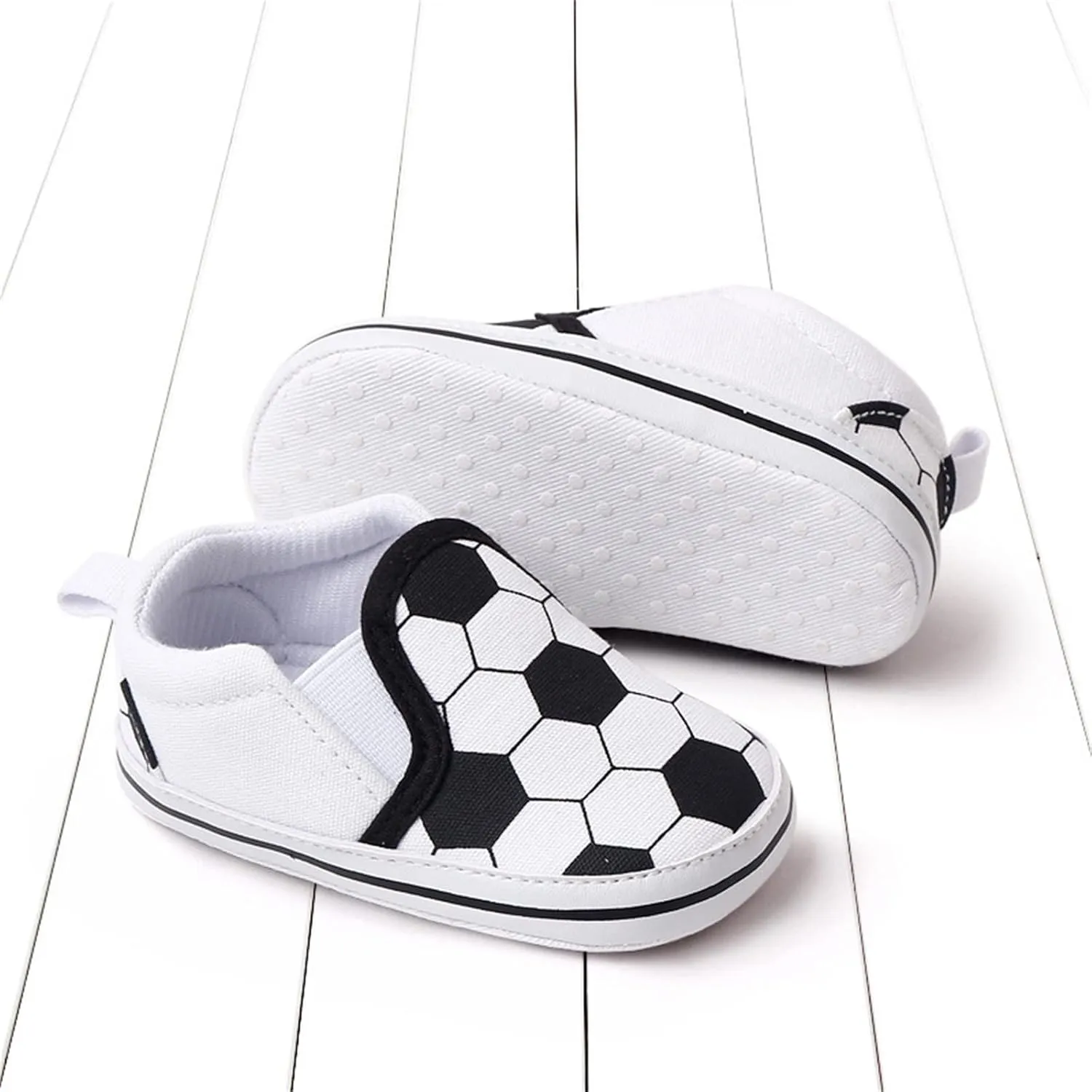 Spring and Summer Children Baby Toddler Shoes Boys and Girls Casual Shoes Flat Bottom Light Slip On Comfortable Football Print Toddler Shoes That Make Noise