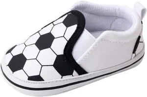 Spring and Summer Children Baby Toddler Shoes Boys and Girls Casual Shoes Flat Bottom Light Slip On Comfortable Football Print Toddler Shoes That Make Noise