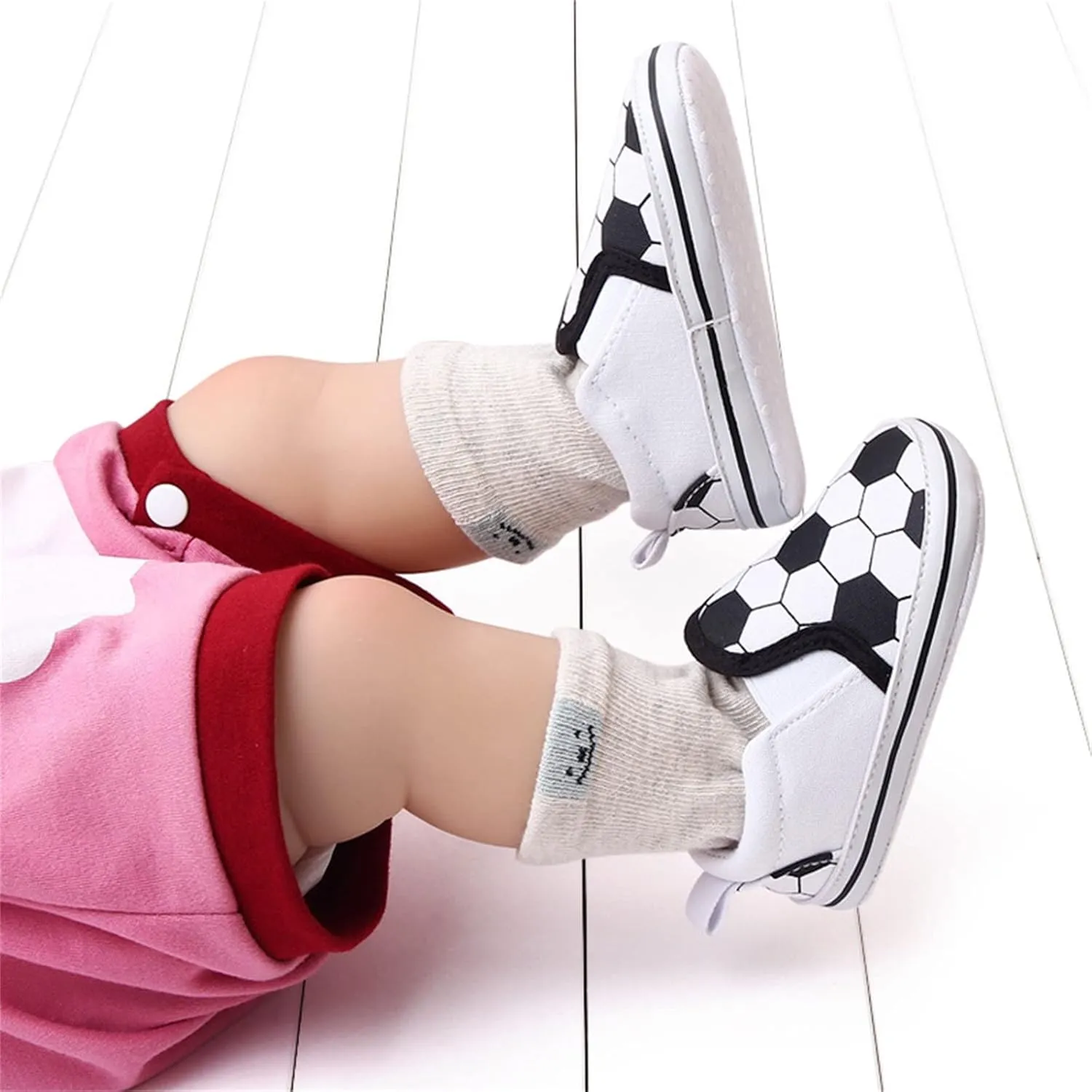 Spring and Summer Children Baby Toddler Shoes Boys and Girls Casual Shoes Flat Bottom Light Slip On Comfortable Football Print Toddler Shoes That Make Noise
