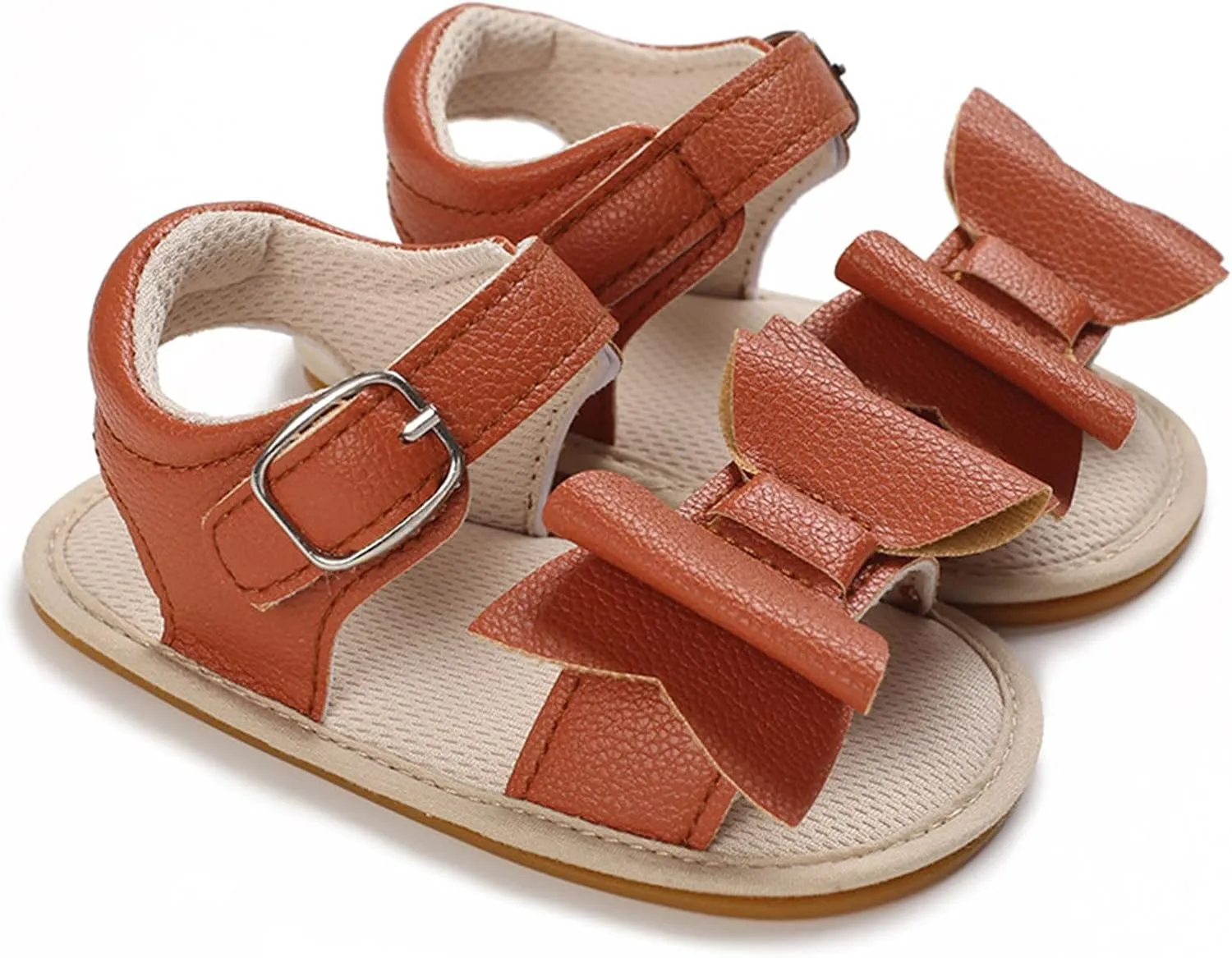 Spring and Summer Children Baby Toddler Shoes Boys and Girls Sandals Solid Color Bow Buckle Toddler Girl Sandals