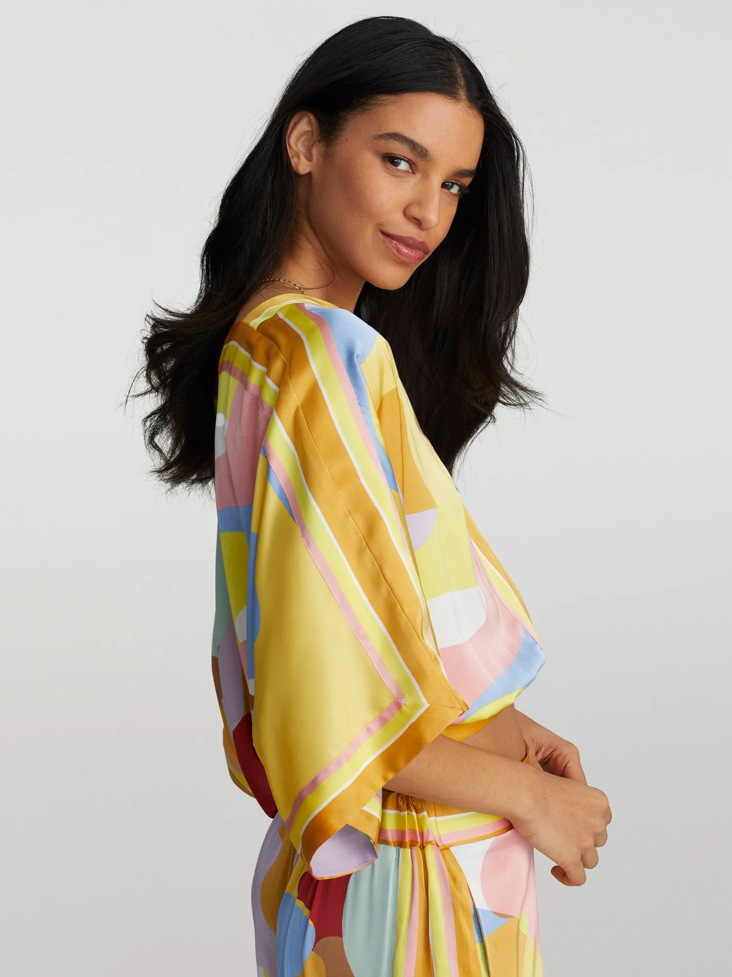 Stela Camo-Print V-Neck Top