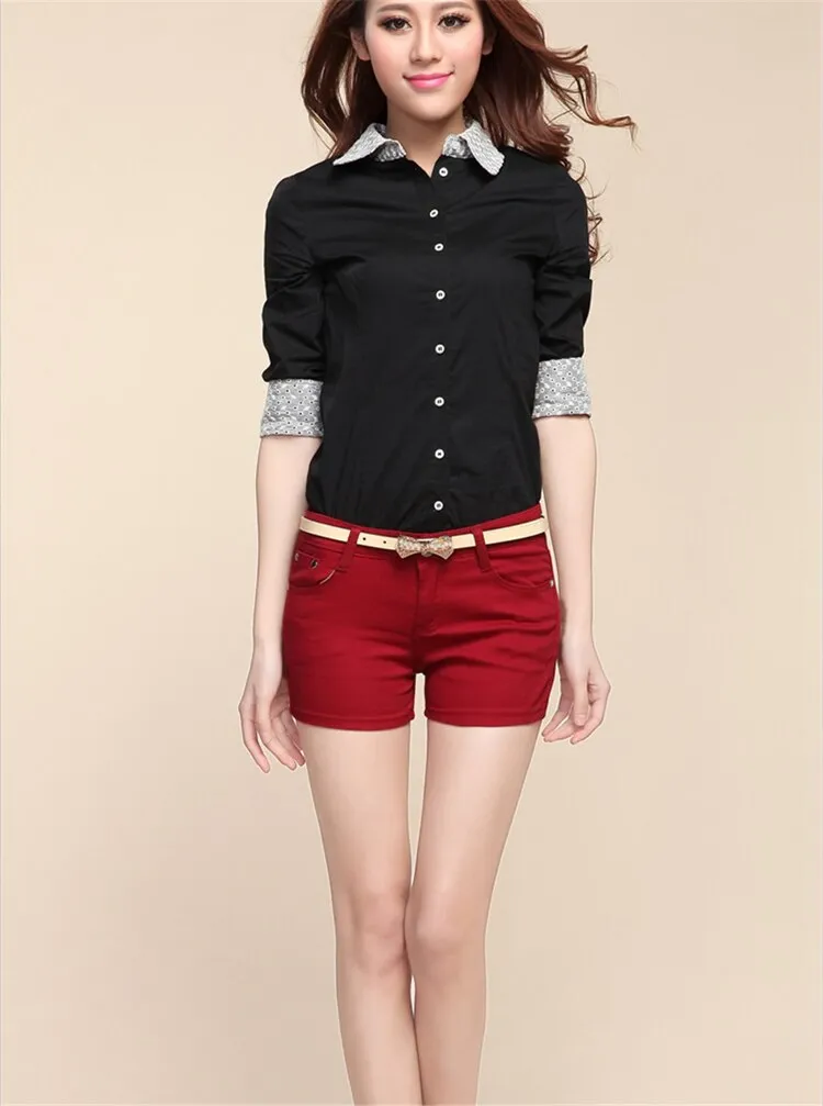 Stylish Casual Hotties' Mid Waist Denim Shorts Candy Color