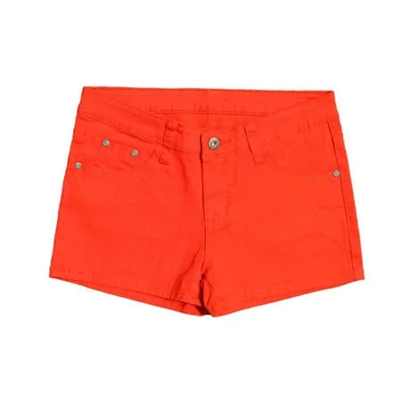 Stylish Casual Hotties' Mid Waist Denim Shorts Candy Color