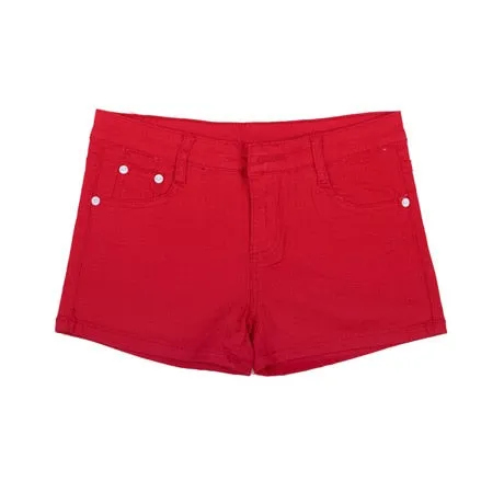 Stylish Casual Hotties' Mid Waist Denim Shorts Candy Color
