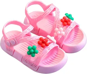 Summer Baby Kids Girls' Sandals Shoes Anti-Skid Soft Soles Small Children's Flower Decorative Princess Shoes Classic B-716 Pink 13