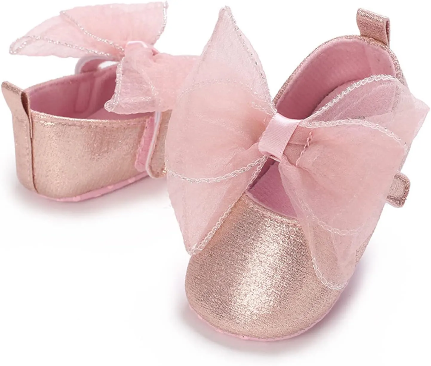Summer Children Infant Infant Shoes Girls Sports Flat Bottom Round Toe Ribbon Bow Hook Loop Baby Shoes Size 4 Girls
