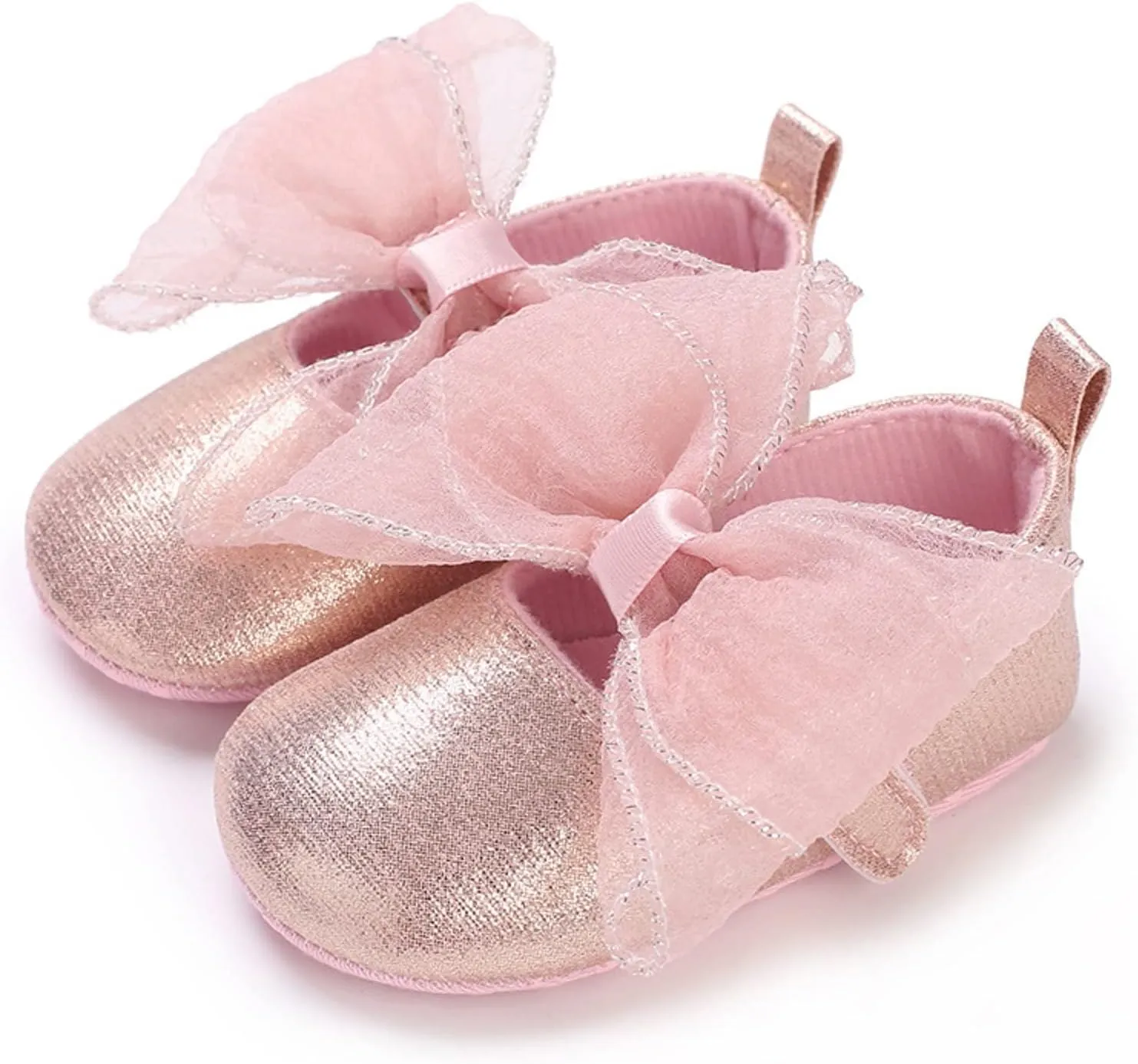 Summer Children Infant Infant Shoes Girls Sports Flat Bottom Round Toe Ribbon Bow Hook Loop Baby Shoes Size 4 Girls