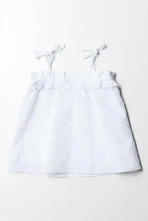 Tg Strappy Top Anglaise White