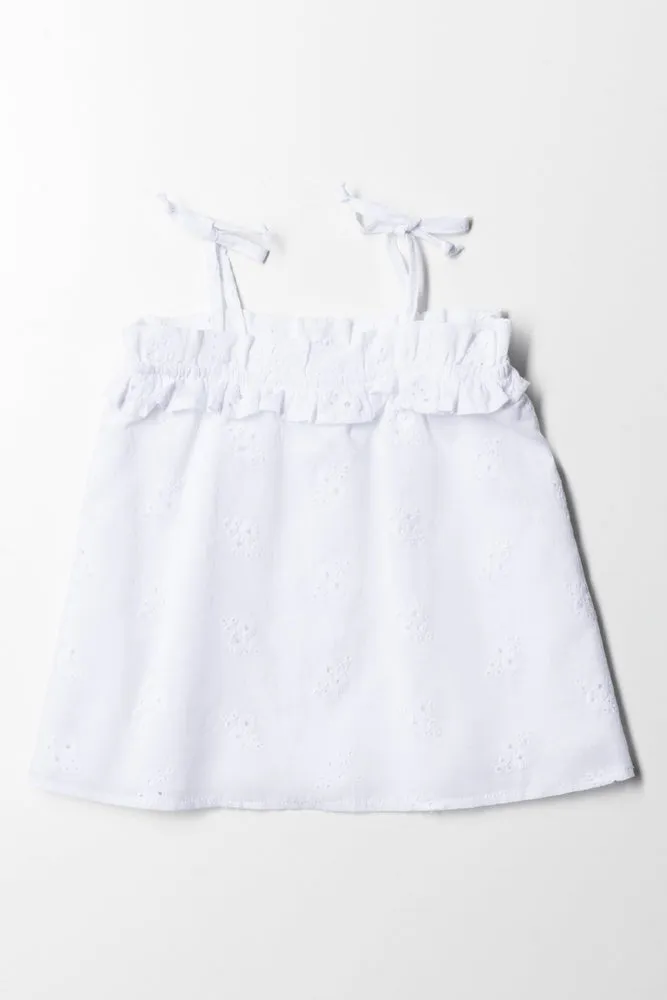 Tg Strappy Top Anglaise White