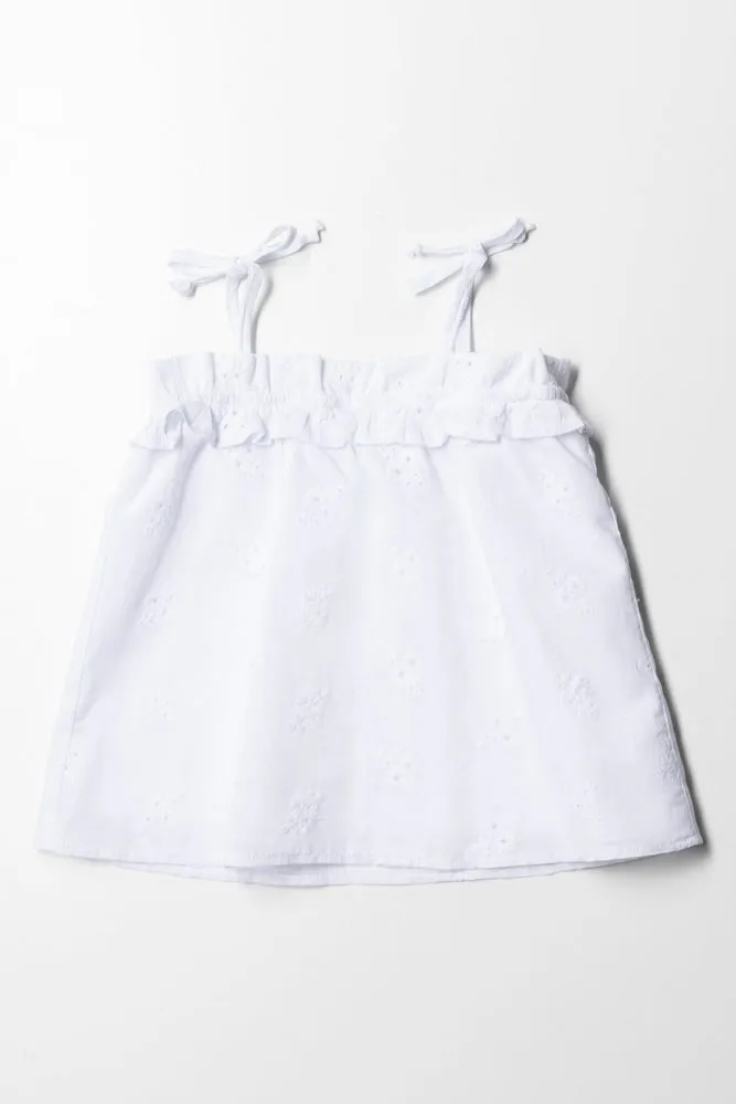 Tg Strappy Top Anglaise White
