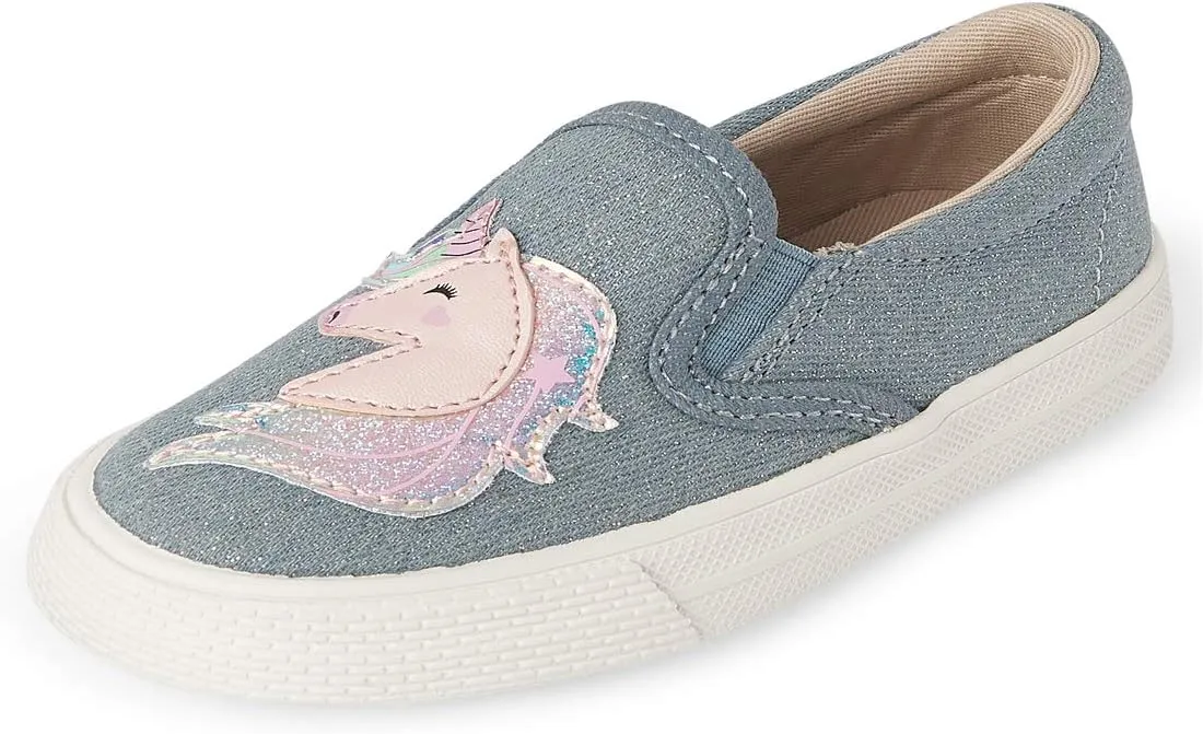 The Children's Place Baby-Girl's Unicorn Slip on Shoes Slipper