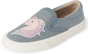 The Children's Place Baby-Girl's Unicorn Slip on Shoes Slipper