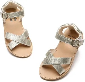 Timatego Baby Toddler Girls Sandals Open Toe T-Strap Infant Princess Dress Flat Shoes Outdoor Summer Sandals for Girls(Toddler/Little Kid)