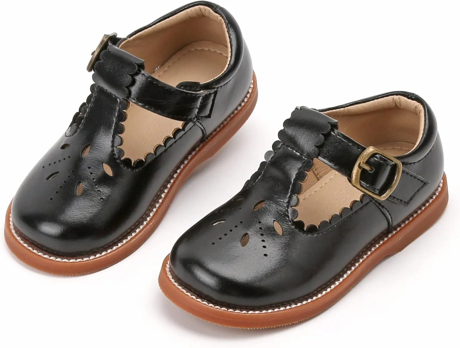 Todder Little Girls Oxford Shoes Mary Jane T-Strap School Uniform Party Dress Flat Shoes