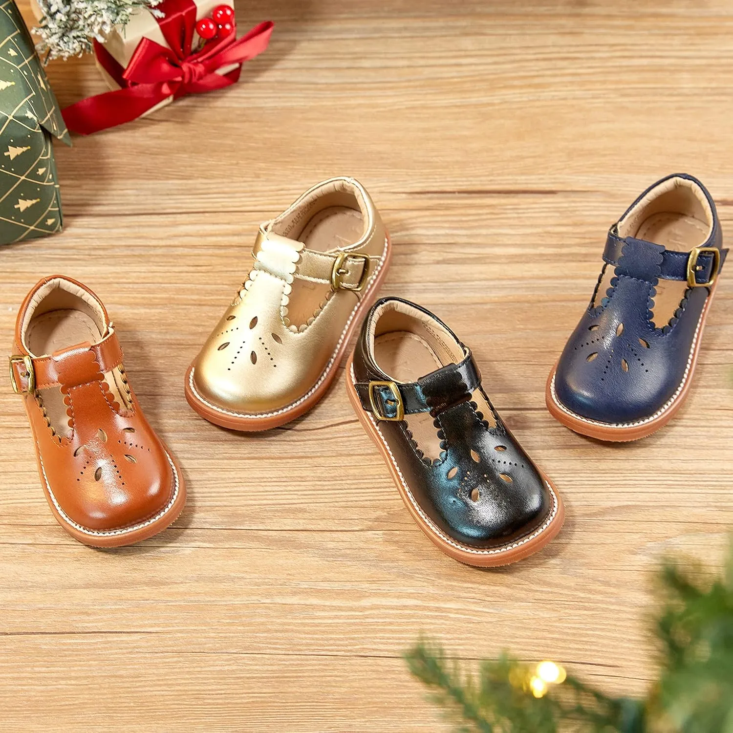 Todder Little Girls Oxford Shoes Mary Jane T-Strap School Uniform Party Dress Flat Shoes